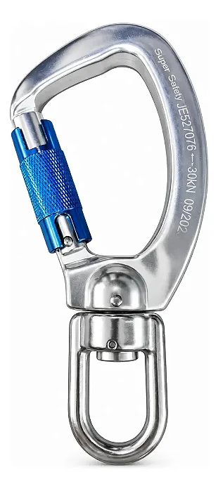 Mosquetao Super Safety Aluminio Trava Auto. Giratorio 30kn