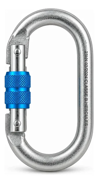 Mosquetao Oval Prata Trava Manual Aco 23kn