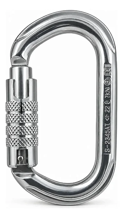 Mosquetao Oval Prata Trava Automatica Aco 22kn