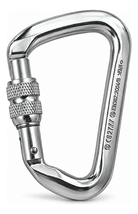 Mosquetao Oval Prata Trava Manual Aco 28kn