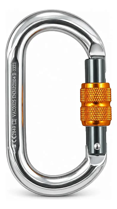 Mosquetao Oval Prata/lar Trava Manual Alum. 24kn