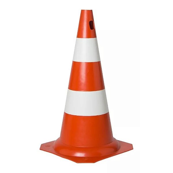 CONE PVC RIGIDO KTELI LARANJA/BRANCO 50CM