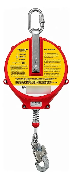 Trava-quedas Retrátil Cabo Aço Inox 20 Metros Hca200ai