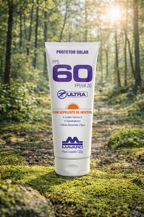 Protetor Solar Mavaro Repelente FPS 60 120GR