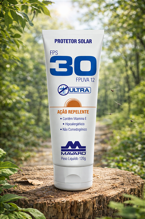 Protetor Solar 30 FPS Com Repelente Mavaro 120G