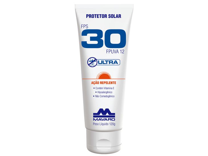 Protetor Solar 30 FPS Com Repelente Mavaro 120G