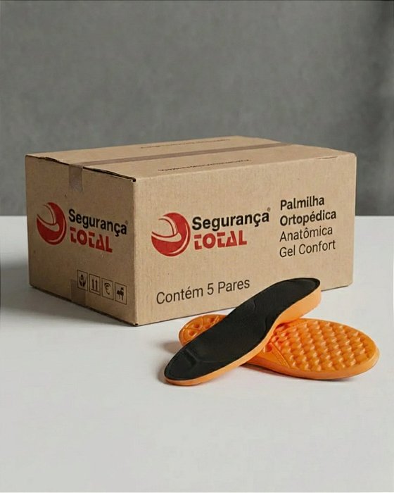 Palmilha Ortopédica Anatômica em Gel Confort Caixa com 5 Pares