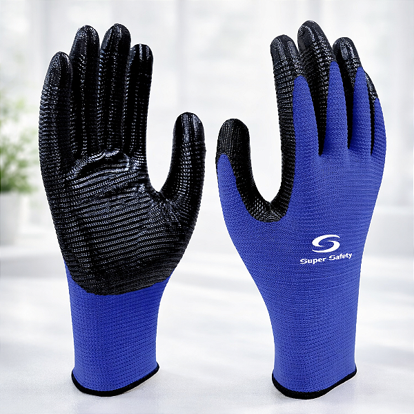 Luva Multitato Nitrílica Super Safety Azul SS1006N CA 32038
