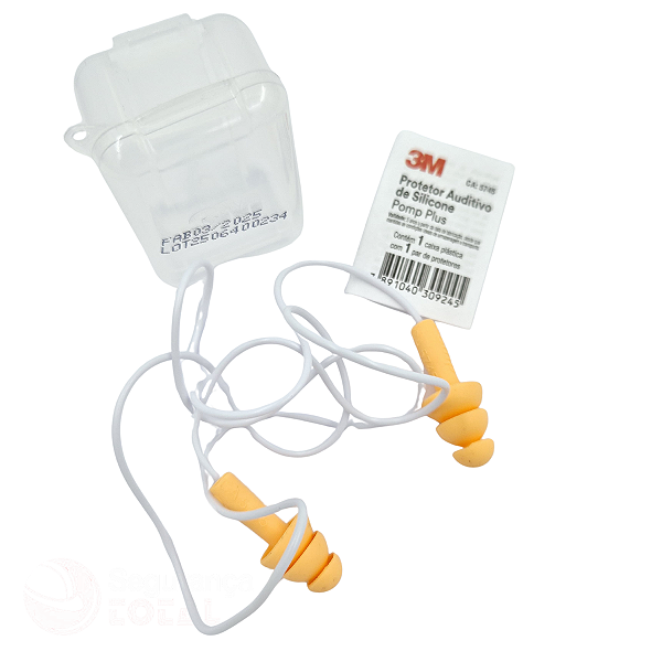 Protetor Auricular de Silicone 3M Pomp Plus Cordão Silicone