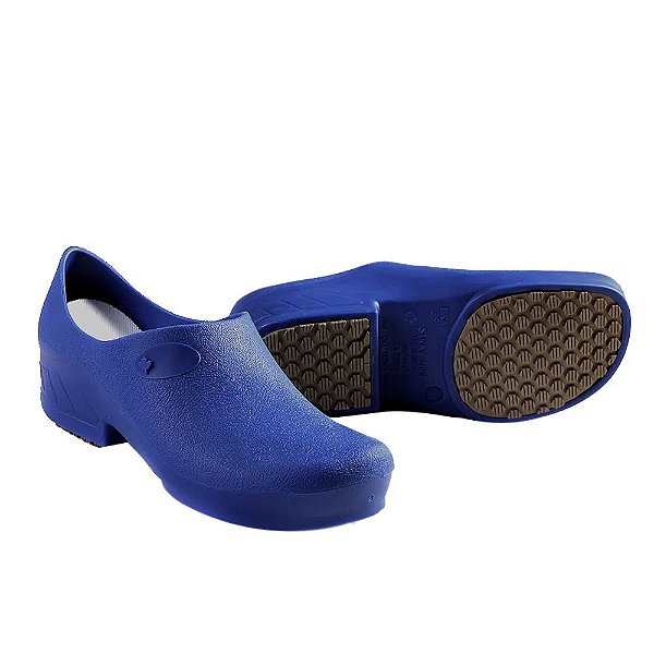 Sapato Hospitalar Antiderrapante Impermeável Sticky Shoe Azul