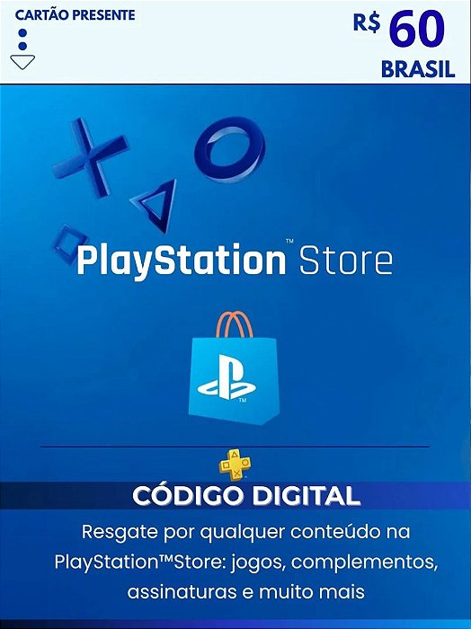 Gift Card Playstation Store Brasil R$60,00
