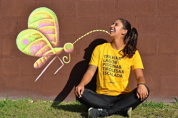 Camiseta Aruanã Frases | Trilha & Lago & Piscina & Tirolesa & Escalada