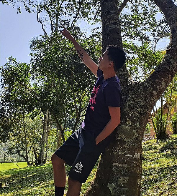 Bermuda Masculina de Moletinho - Preto mescla