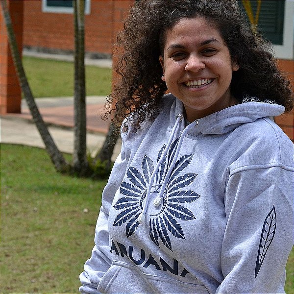 Moletom Canguru | Cinza Mescla com Azul Marinho