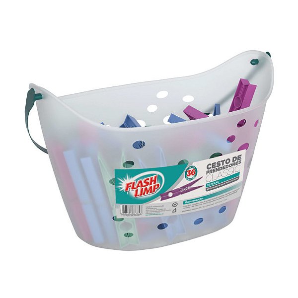 Cesto De Prendedores 36 Peças Class Flash Limp