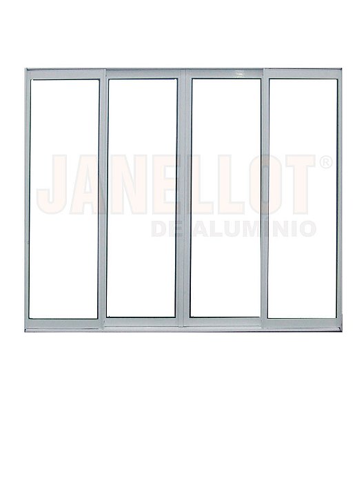 Janela Aluminio 4 Folhas S/B 100X150 Soft Branca 1431 Janellot