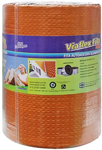Fita Adesiva Aluminizada Telha 20cmx10mt Viaflex Pro Viapol