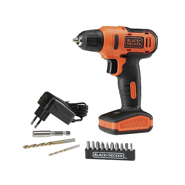 Parafusadeira Furadeira 12V Bivolt 3/8 C/ Bateria +13 Acessorios Ld12S Black & Decker