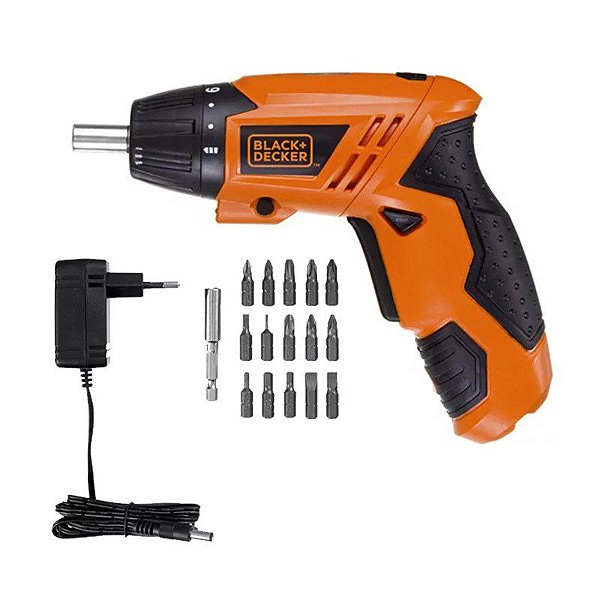 Parafusadeira 4,8V Bivolt 1/4 Bateria +16 Acessorios Kc4815B-Br Black & Decker