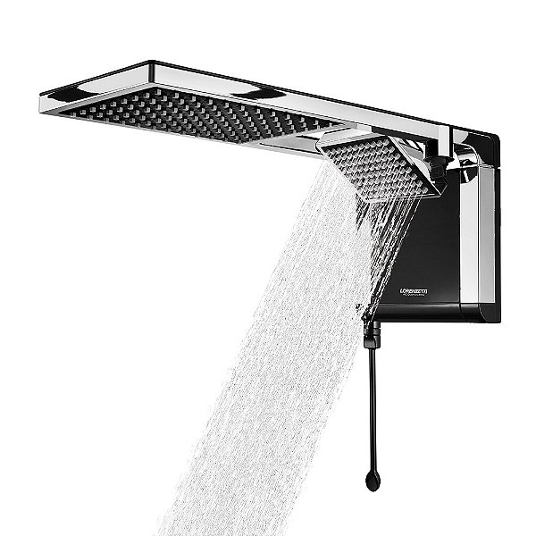 Ducha Acqua Duo Ultra Preto Cromado 7800W 220V Lorenzetti