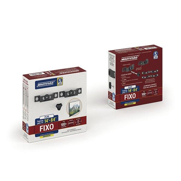 Suporte Tv Lcd Fixo 14/84 Preto Plug Pt Multivisao