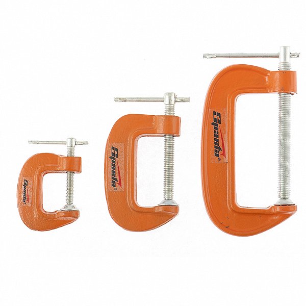 Kit Grampo Tipo C 25 50 75mm 3 Peças Sparta