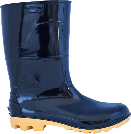Bota Pvc Cano Medio Preta Com Sola Amarela N°40 Imbiseg