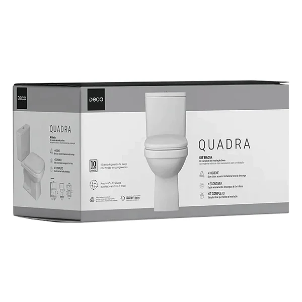 Kit Bacia Com Caixa Dual Quadra Branca Deca