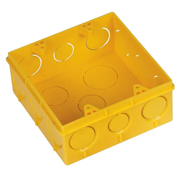 Caixa de Luz 4X4 Quadrada Amarela 11556 Amanco Wavin
