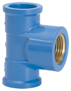 Te Soldável Bucha Latão 25X1/2 Azul Amanco