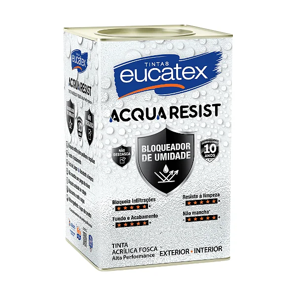 Acrílico Fosco 18L Acqua Resist Branco Eucatex