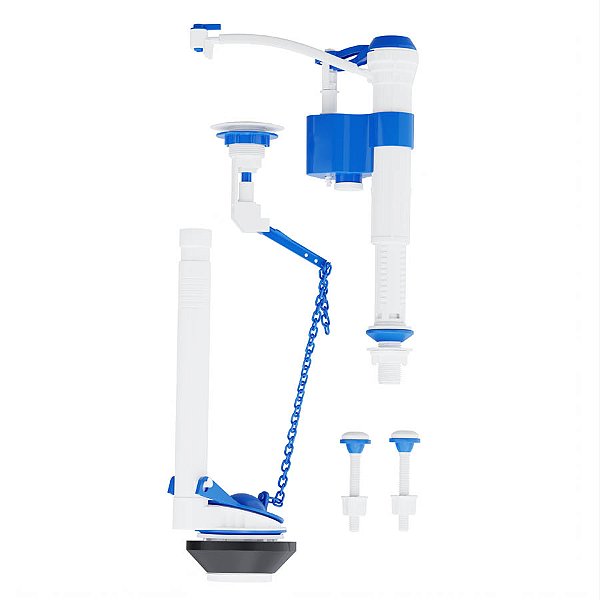 Kit Mecanismo Caixa Acoplada Universal Com Botão Branco Blukit