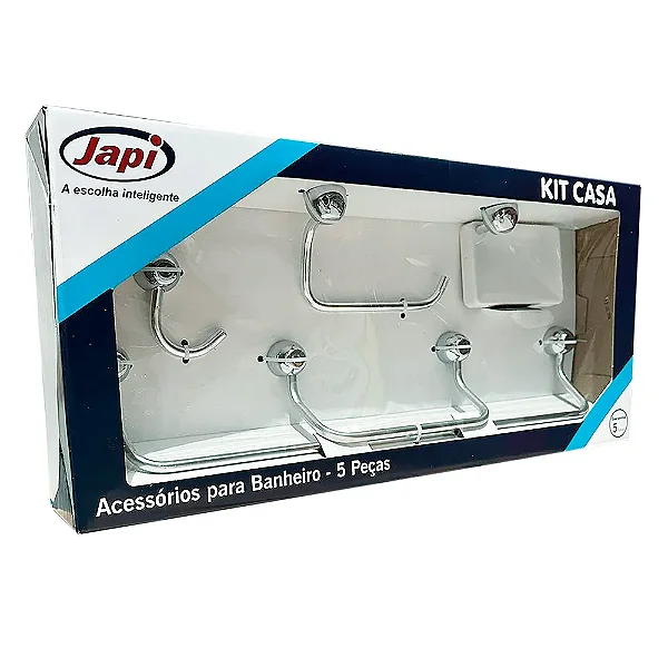 Kit Acessorios De Banheiro Casa Cromado 5Pcs Japi