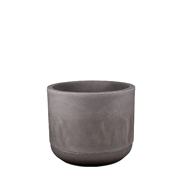 Conjunto Match 35 Vaso E Prato Cimento Queimado Japi