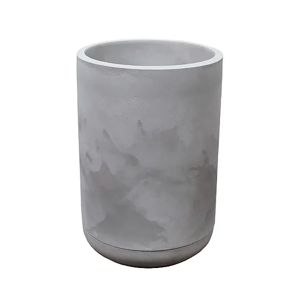 Conjunto Match 36 Vaso E Prato Cimento Queimado Japi