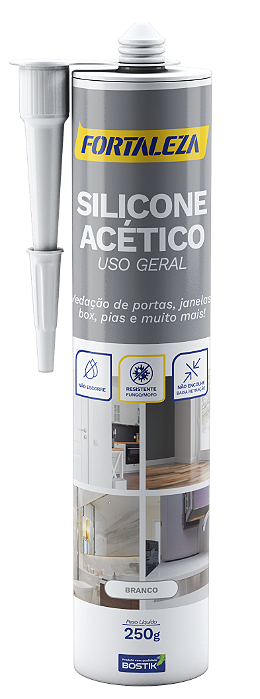 Silicone Acético Uso Geral 250G Branco Fortaleza