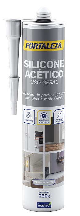 Silicone Acético Uso Geral 250G Incolor Fortaleza