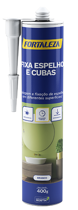 Silicone Fixa Espelho E Cuba 400G Branco Fortaleza