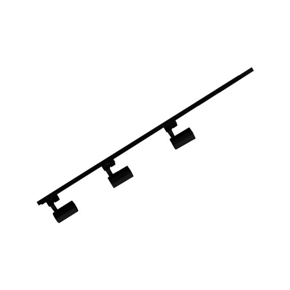 Kit Trilho Com 3 Spots Led Preto 1M 6500K Ourolux