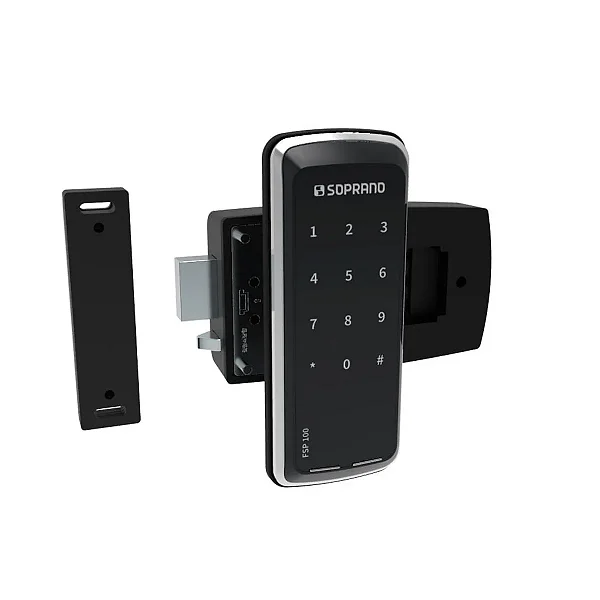Fechadura Digital Sobrepor Fsp100 Preto Externa Soprano