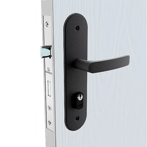 Fechadura Pali Espelho 43 Py43 Preto Fosco Externa (B40Xe53) Soprano