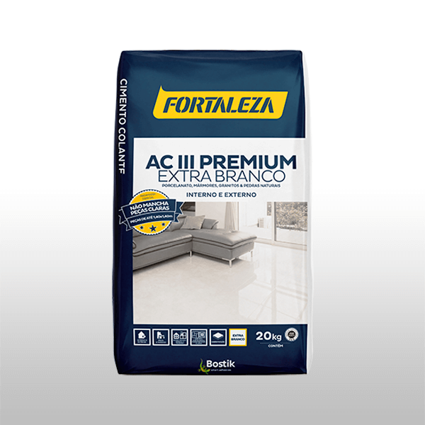 Argamassa ACIII Flex 20Kg Extra Branca Fortaleza