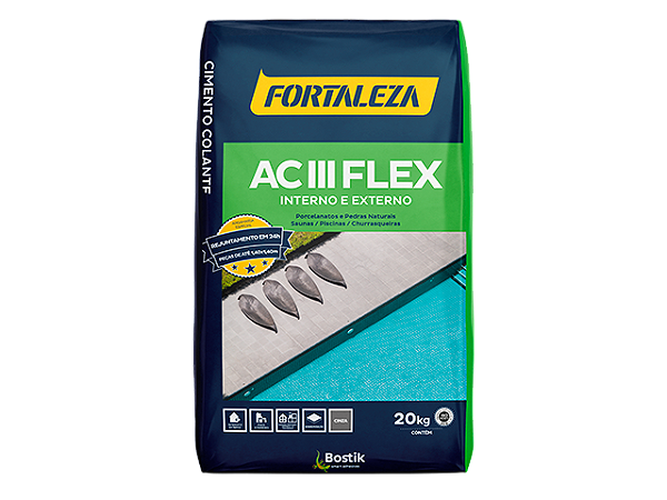 Argamassa ACIII Flex 20Kg Cinza Fortaleza