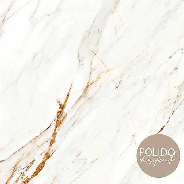 Piso Semi Gres 66X66 Polido Retificado Calacata (Lb) Cx2,18 Formigres - cx2,180