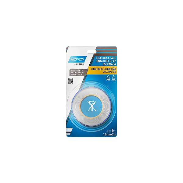 Fita Dupla Face 12mmx2m Espumada  Norton