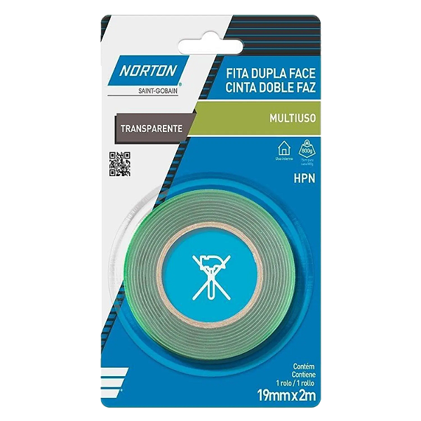 Fita Dupla Face 19mmx2m Transparente Norton