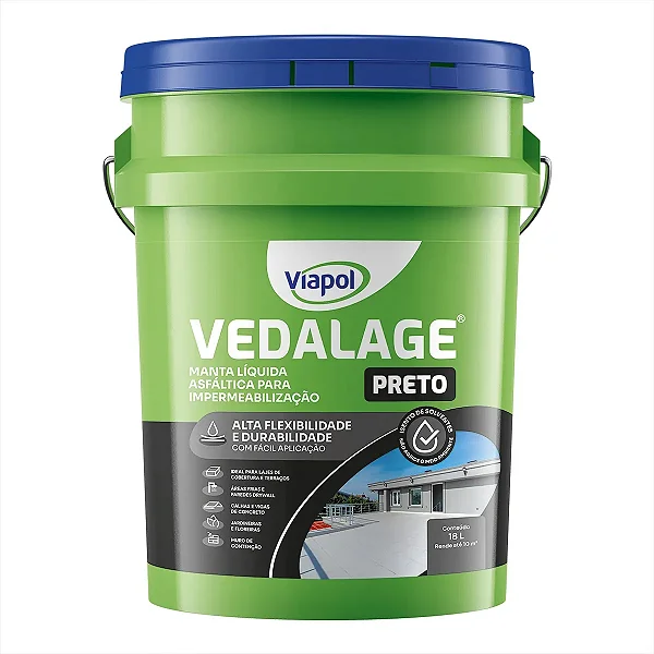 Manta Liquida Vedalage 18Kg Preto Viapol