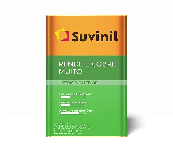 Tinta Acrilica Fosco 18L Rende E Cobre Muito Areia Suvinil