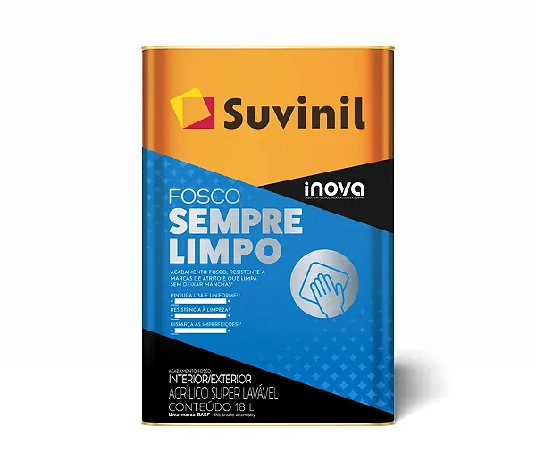 Tinta Acrilica Fosco Sempre Limpo 18L Branco Neve Suvinil