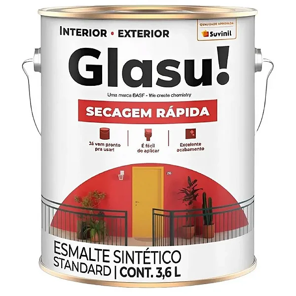Esmalte Brilhante 3.6L Seca Rapido Glasu Branco Suvinil